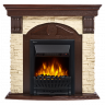 Электрокамин с классическим очагом 2D Electrolux EFP/P-1020LS с порталом Firelight Torre Classic U (угловой) камень слоновая кость, темный дуб