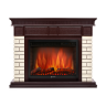 Электрокамин с широким очагом 2D Electrolux EFP/P-2520LS с порталом Firelight Bricks 25U (угловой) камень бежевый, шпон темный дуб