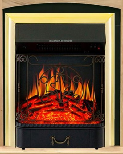 Электрокамин с классическим очагом 2D Royal Flame Barcelona дуб золотой с очагом Majestic FX Brass/Black