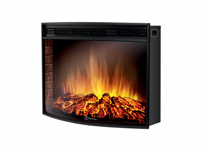 Электрокамин с широким очагом 2D Electrolux EFP/P-2720RLS с порталом Firelight Porto 25 U сланец черный, венге