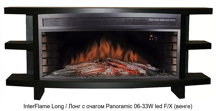 Деревянный камин (портал+очаг) InterFlame Long / Лонг с очагом Panoramic 33W FX