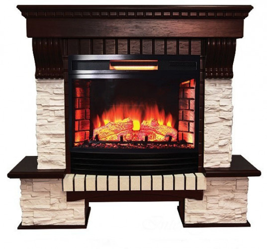 Каменный камин (портал+очаг) InterFlame Exter / Экстер Сланец с очагом Panoramic 25-30 led