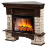 Угловой широкий портал Firelight Forte Wood 25U (угловой) камень коричневый, шпон темный дуб