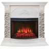 Угловой электрокамин с эффектом живого огня и звуком Real-Flame Athena Corner GR STD/EUG/24 WT с очагом Evrika 25,5 LED