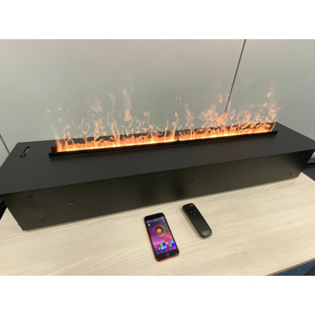 Электрокамин с широким очагом 3D Real-Flame VEGA CST1000 WT с очагом 3D CASSETTE 1000 LED RGB